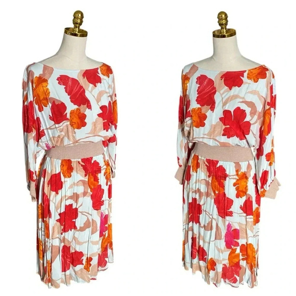 ANTHROPOLOGIE MAEVE | Retro Boho Gemma Floral Fit & Flare Midi Dress Vibrant XS - Picture 5 of 8